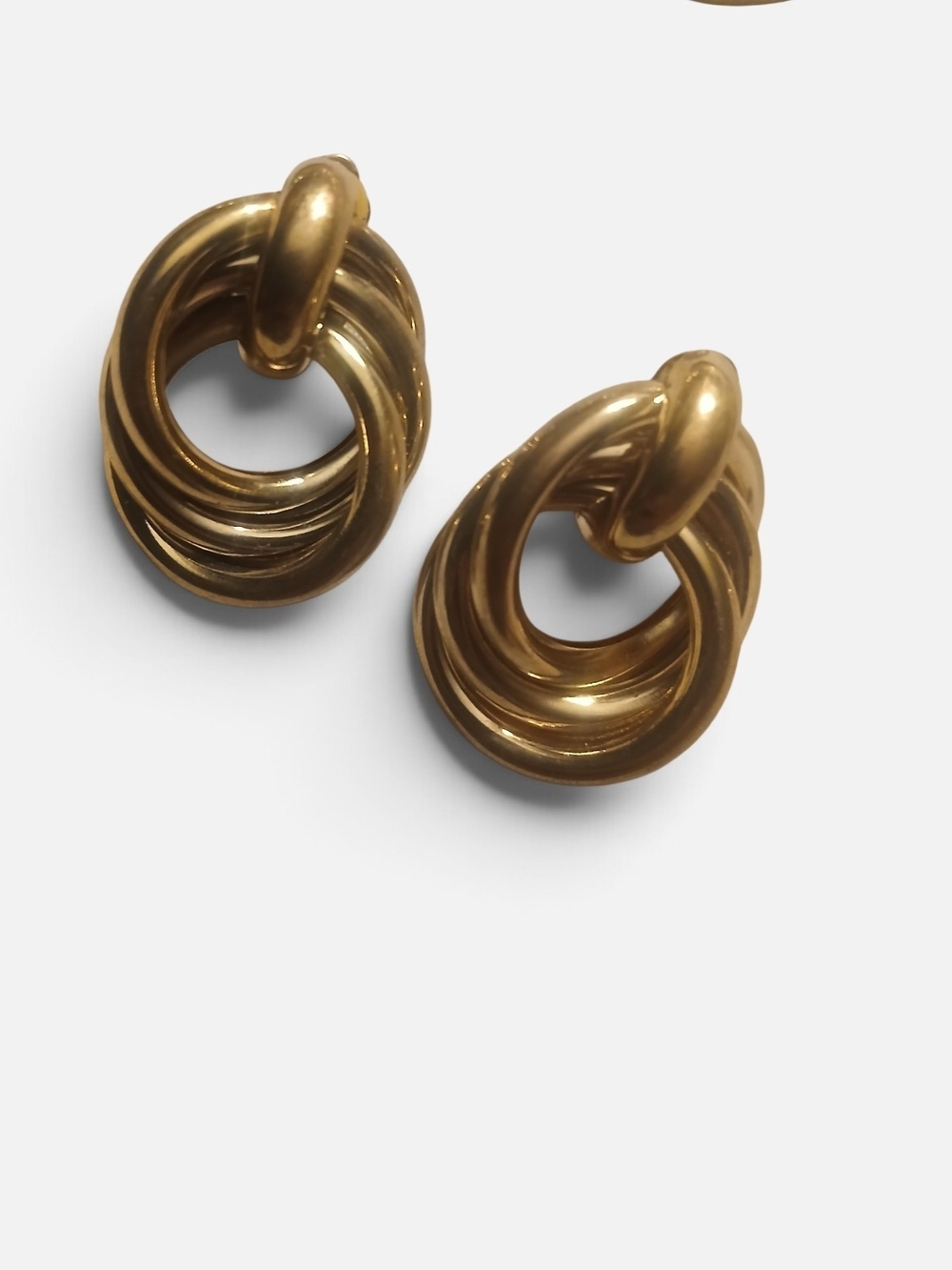 Clip On Gold Knot Hoop Clip Earrings - Women Jewelry